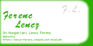 ferenc lencz business card